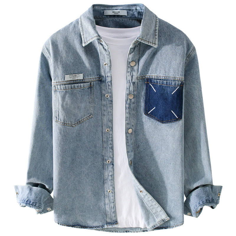 Men's Retro Denim Long-sleeved Shirt