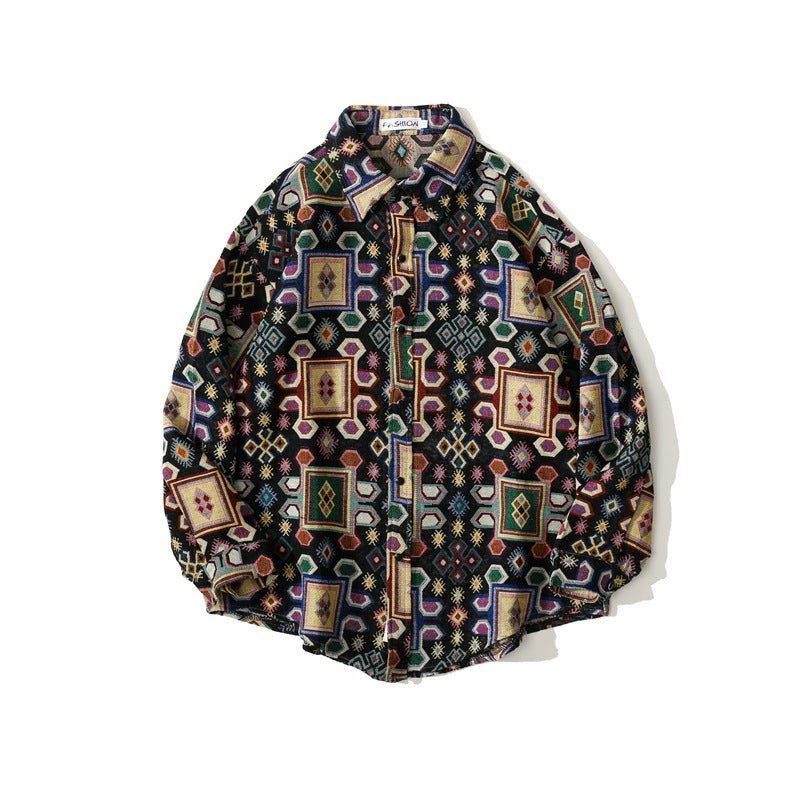 Men's Loose-fitting Autumn winter Japanese Woolen Shirt