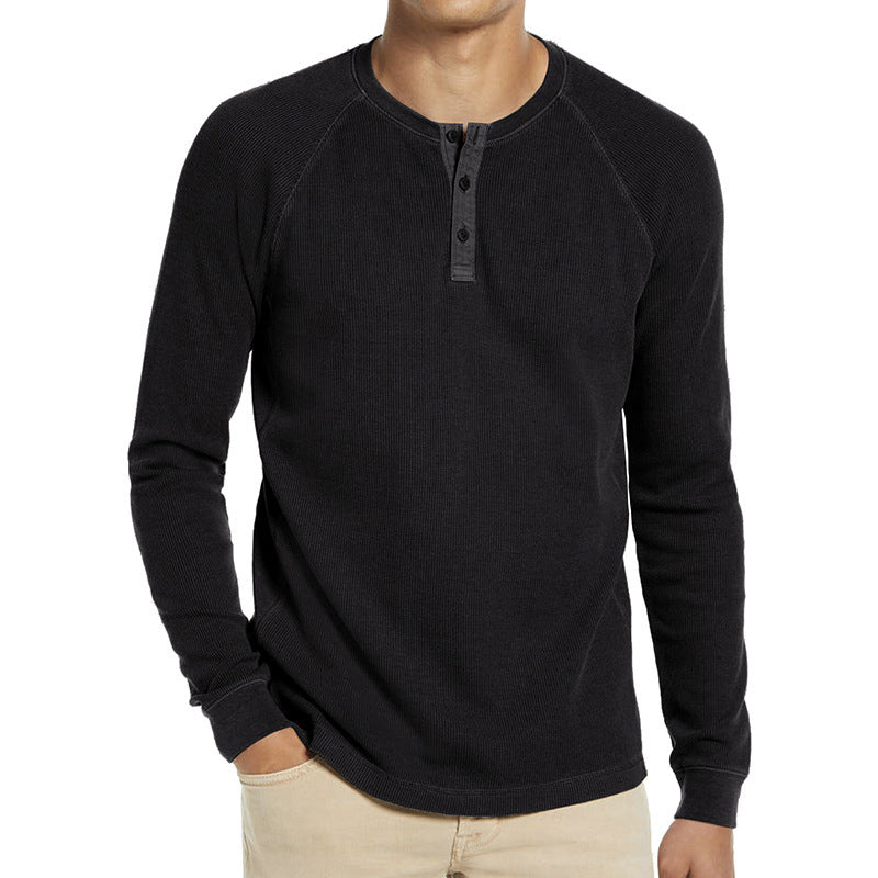 Men's Long-sleeved Waffle Bottoming T-shirt