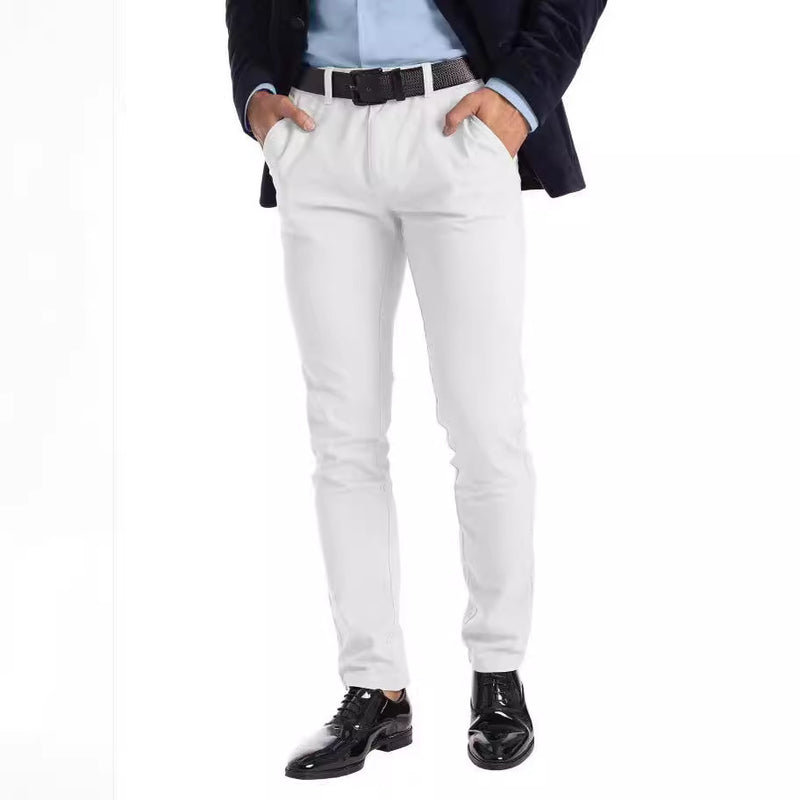 Business Micro-elastic Straight-leg Trousers men