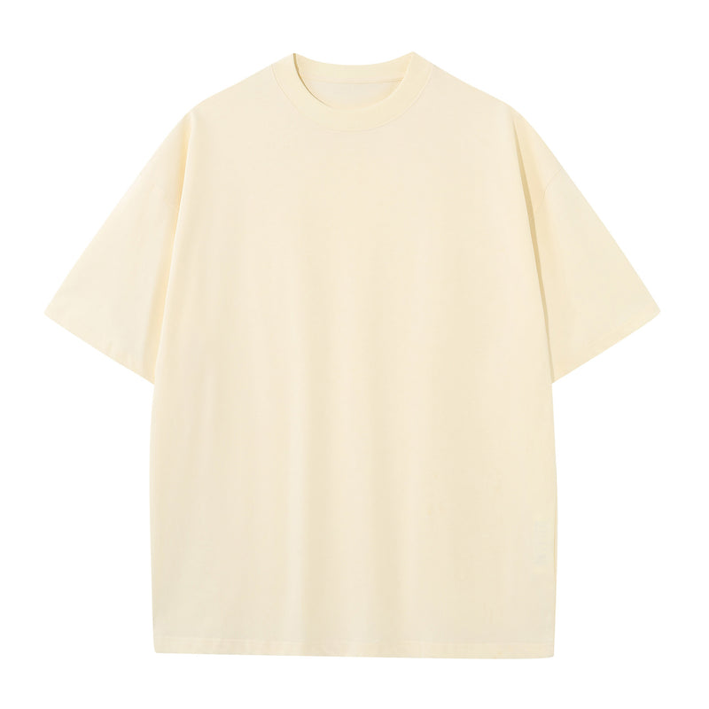 Camiseta holgada de algodón de manga corta con cuello redondo para hombre