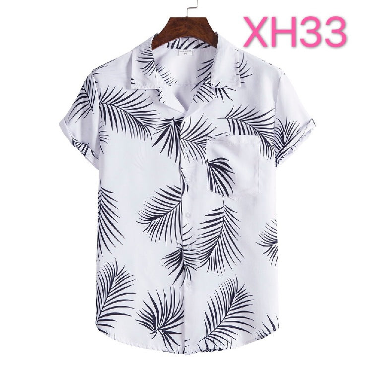 Casual Men's Shirt Hawaiian Beach Style Suit Collar Short Sleeve shirt