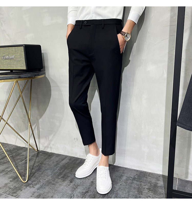 Pantalones tapered informales de corte slim para hombre