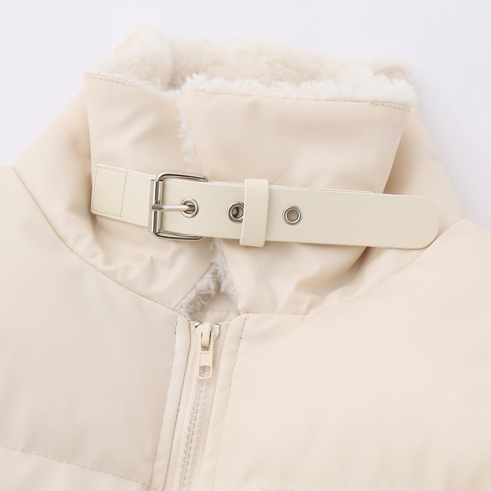 Fur Collar Lapel Cotton-padded Coat Men's