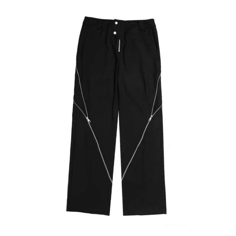 Men's Zipper Drape Straight Casual Pants