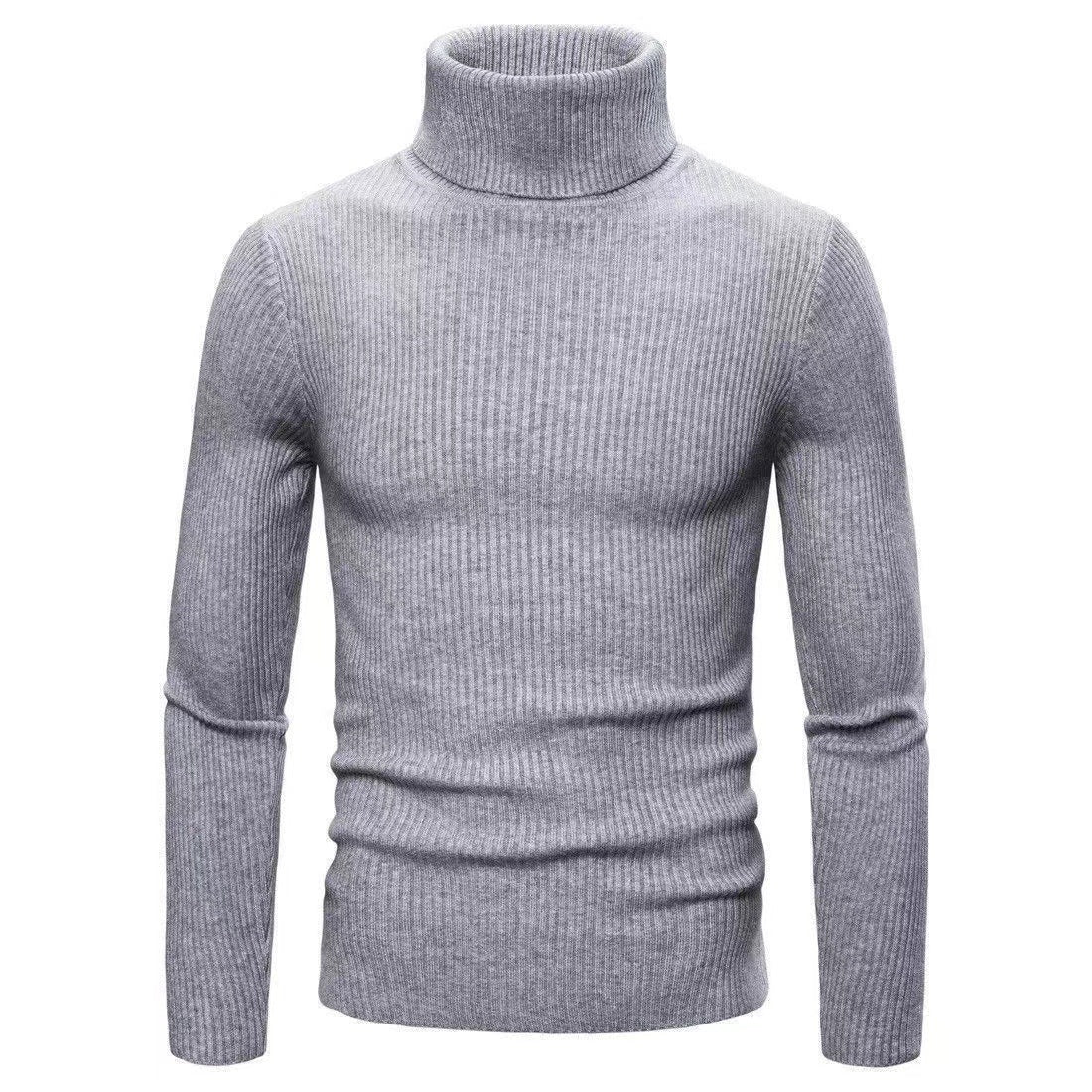 Maglione a collo alto slim fit tinta unita da uomo