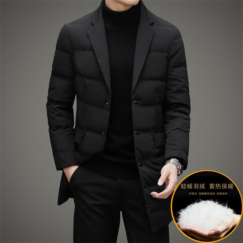 Men's Scarf Collar Cold-proof Down Jacket