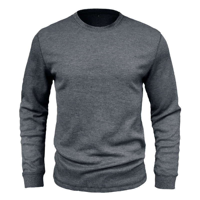 Men's Casual Loose Round Neck Long-sleeved T-shirt