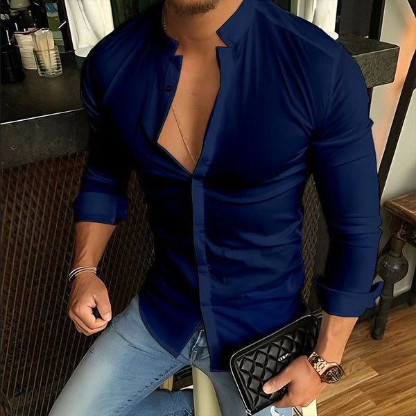 Men's Casual Stand Collar Shirt