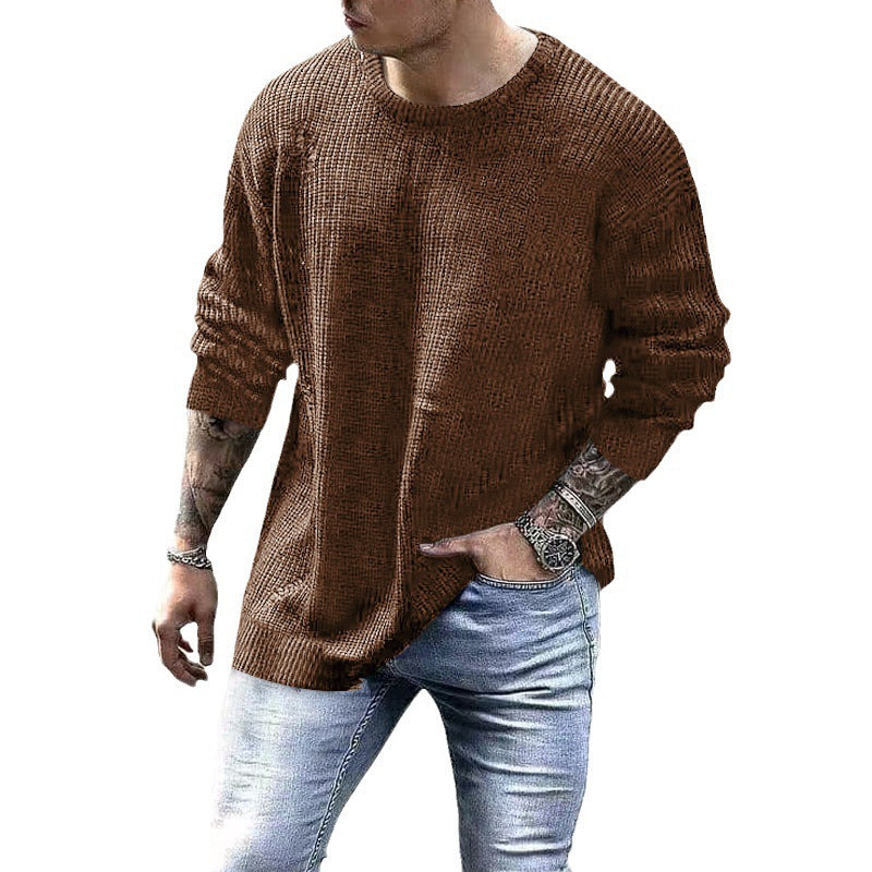 Maglione pullover lavorato a maglia alla moda da uomo