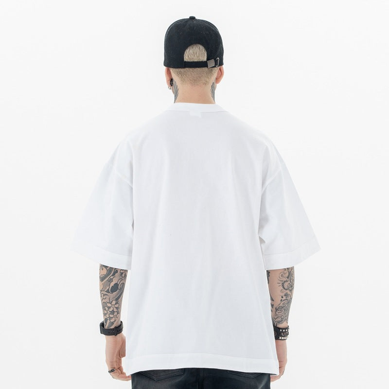 High Street Heavy Solid Color Basic T-shirt