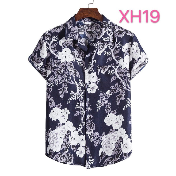 Casual Men's Shirt Hawaiian Beach Style Suit Collar Short Sleeve shirt