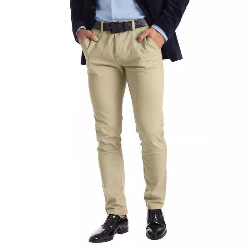 Business Micro-elastic Straight-leg Trousers men