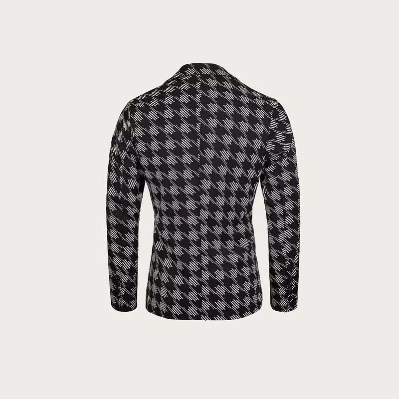 Houndstooth Leisure Suit Slim-fit Plaid Suit jacket