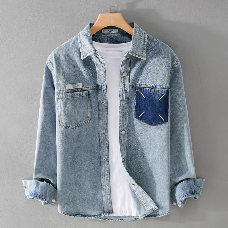 Men's Retro Denim Long-sleeved Shirt