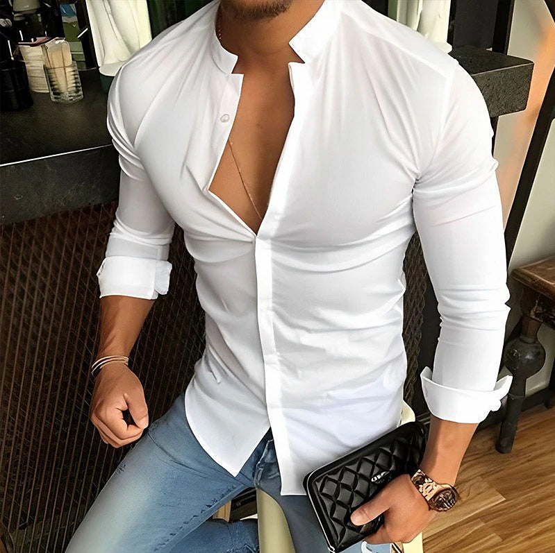 Men's Casual Stand Collar Shirt