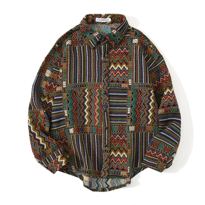 Men's Loose-fitting Autumn winter Japanese Woolen Shirt