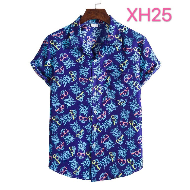 Casual Men's Shirt Hawaiian Beach Style Suit Collar Short Sleeve shirt