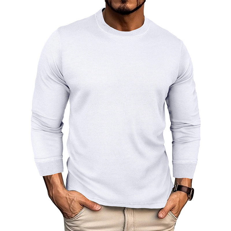 Men's Casual Loose Round Neck Long-sleeved T-shirt