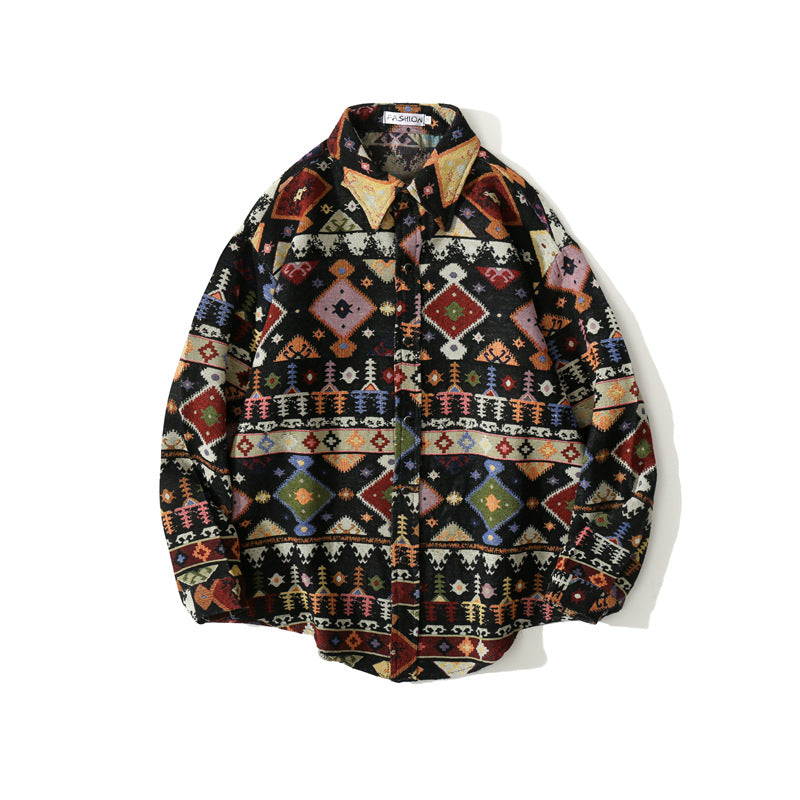 Men's Loose-fitting Autumn winter Japanese Woolen Shirt