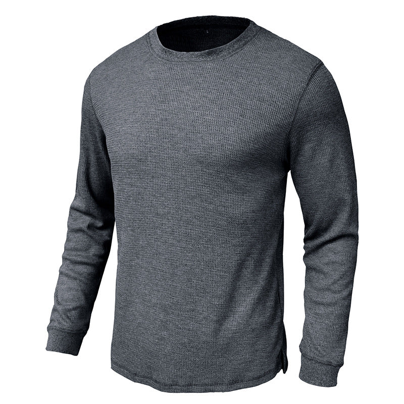 Men's Casual Loose Round Neck Long-sleeved T-shirt