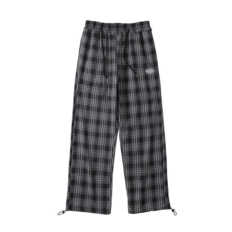 Plaid Trousers Drooping Straight Casual trousers