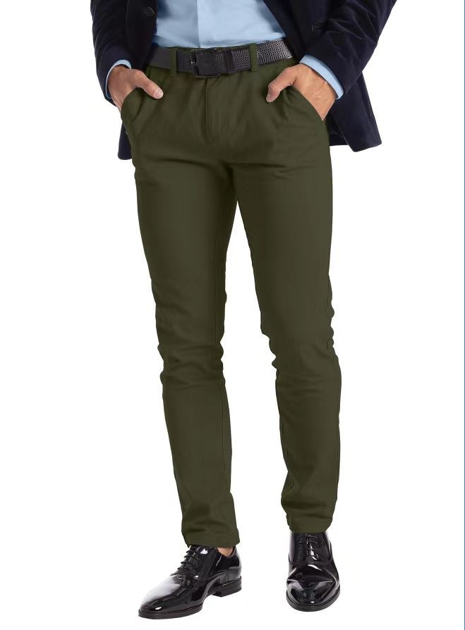 Business Micro-elastic Straight-leg Trousers men