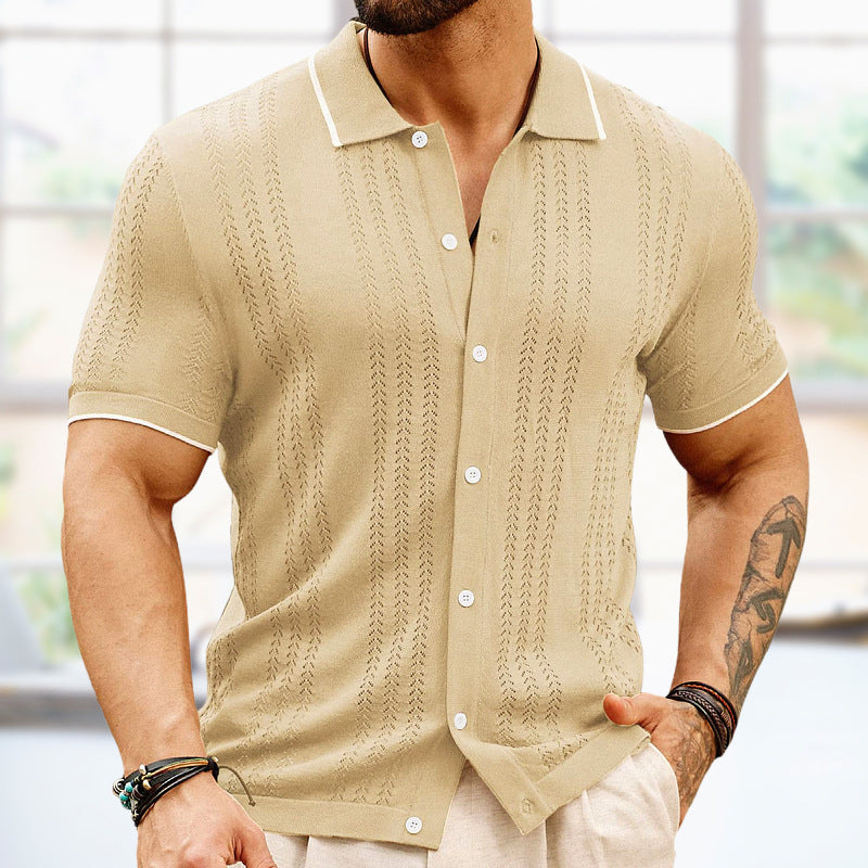 Short-sleeved Polo Summer Button Lapel Shirt