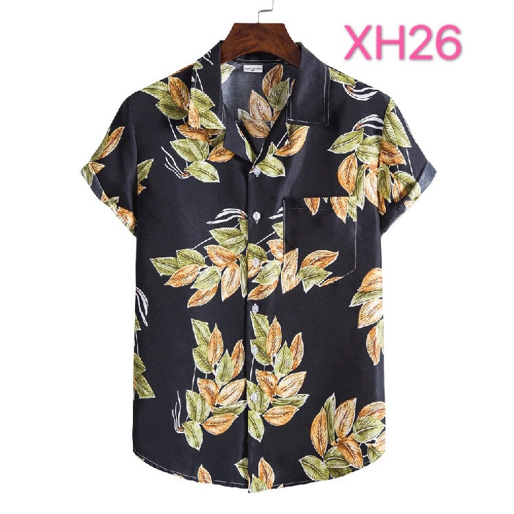 Casual Men's Shirt Hawaiian Beach Style Suit Collar Short Sleeve shirt