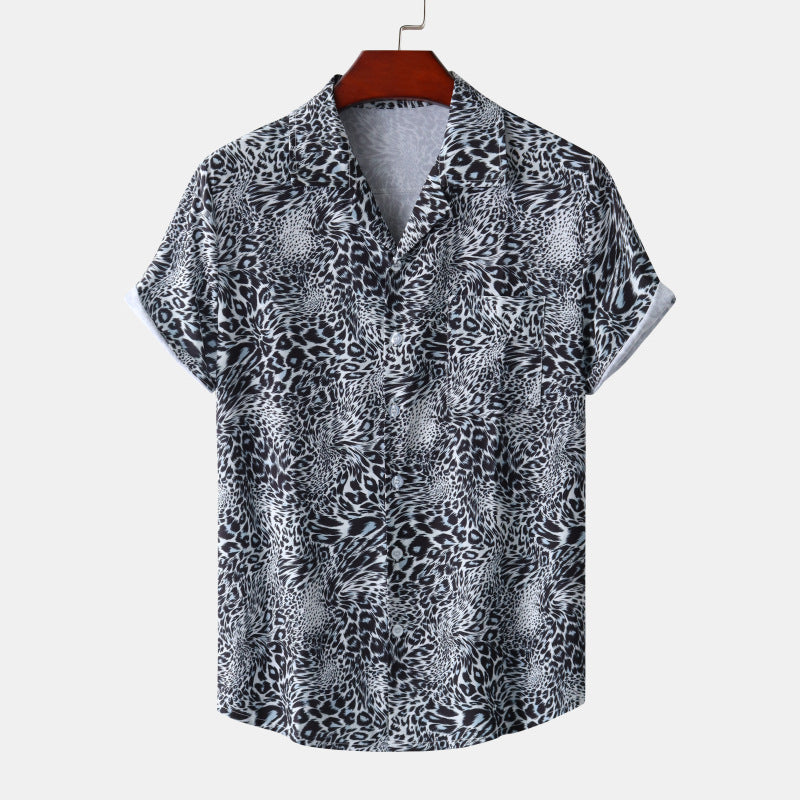 Summer Hawaii Beach Leopard Print Flower Shirt