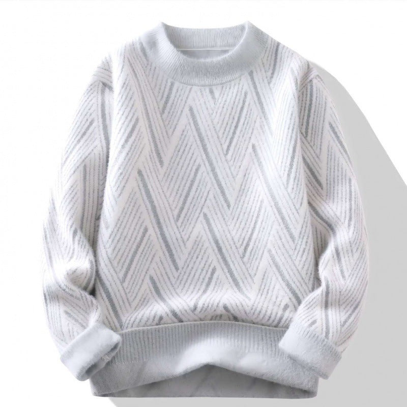 Round Neck Men's Winter Rhombus Sweater