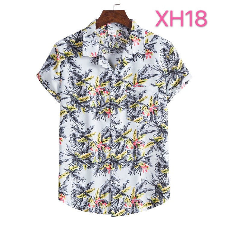 Casual Men's Shirt Hawaiian Beach Style Suit Collar Short Sleeve shirt