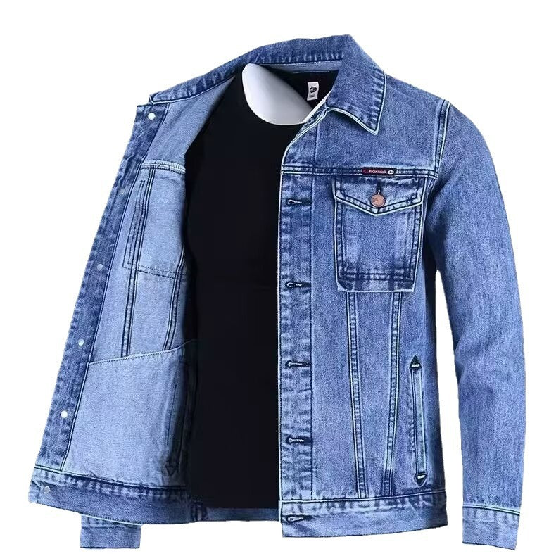 Men's Loose-fitting Workwear Lapel Denim Jacket