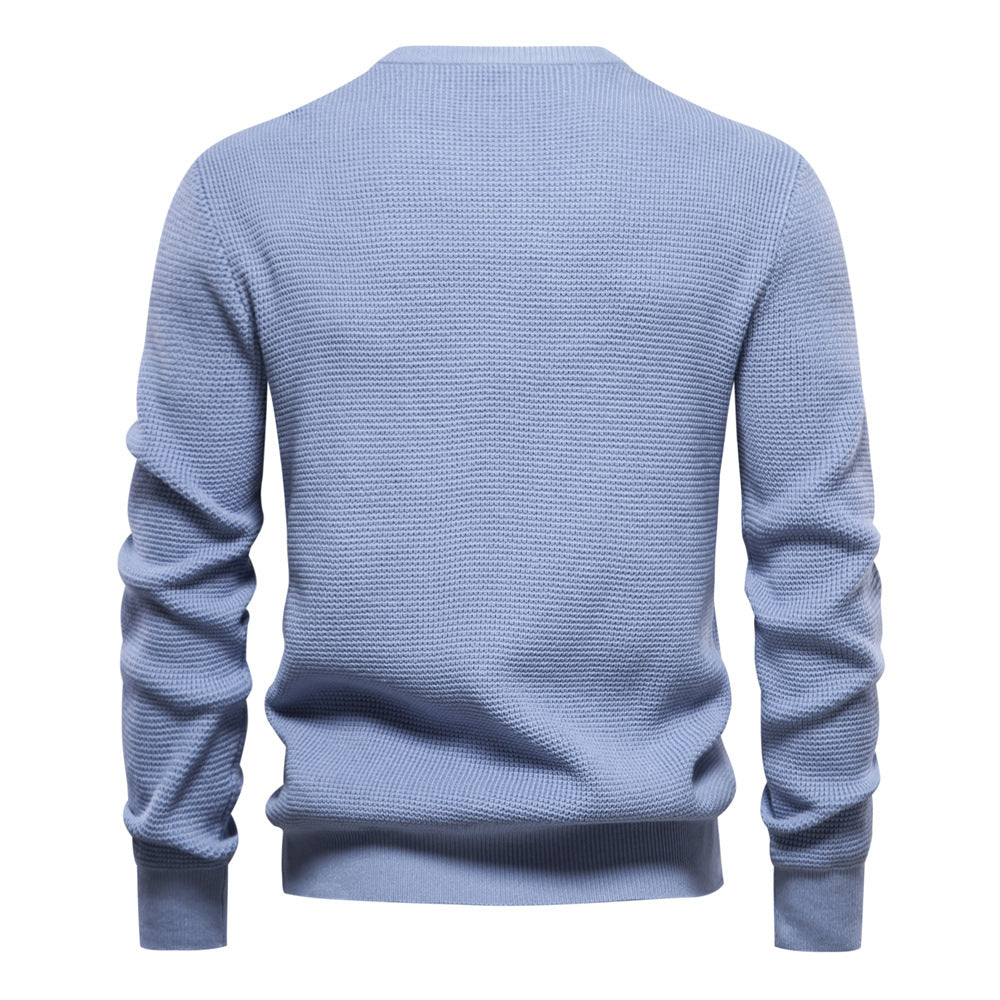 Striped Stitching Long Sleeve Men's Knitwear sweater