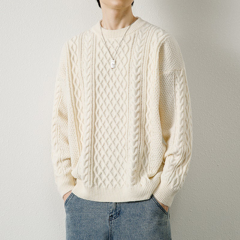 Round Neck Men's Knitted Sweater