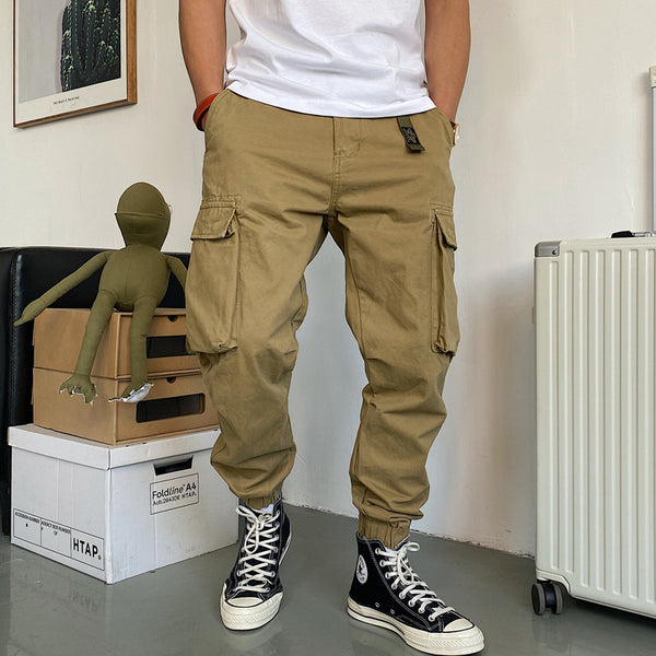Men's Casual Cotton Multi-pocket Workwear Casual Pants