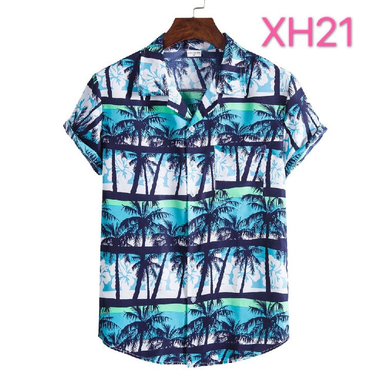 Casual Men's Shirt Hawaiian Beach Style Suit Collar Short Sleeve shirt