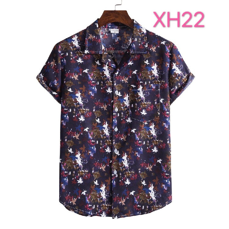 Casual Men's Shirt Hawaiian Beach Style Suit Collar Short Sleeve shirt