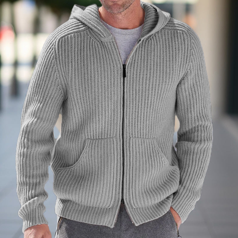 Men's Hooded Long Sleeve Knitted sweater