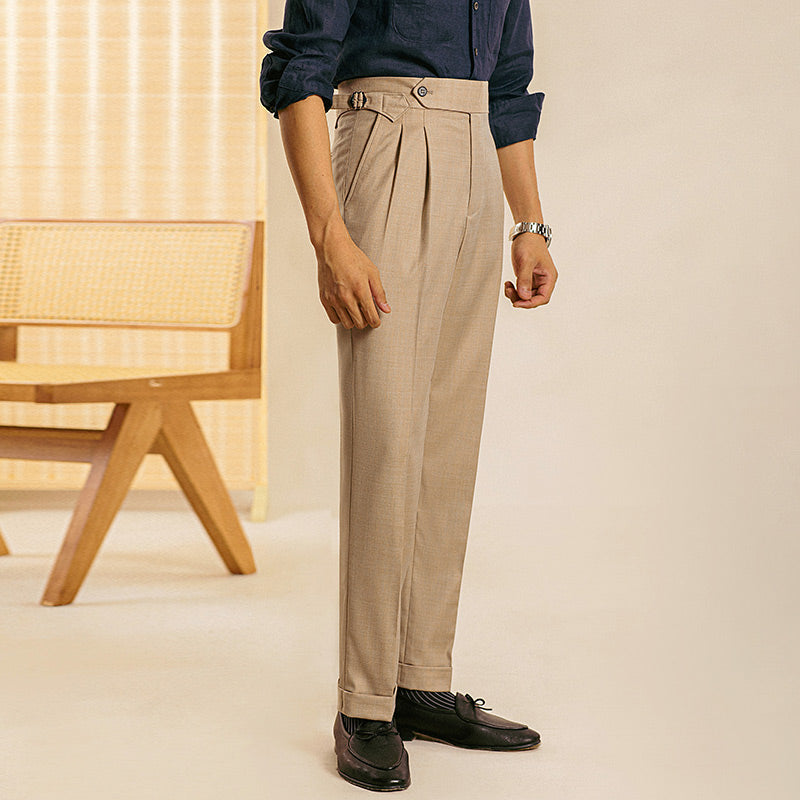 Torino Double Pleated Straight Fit Trousers