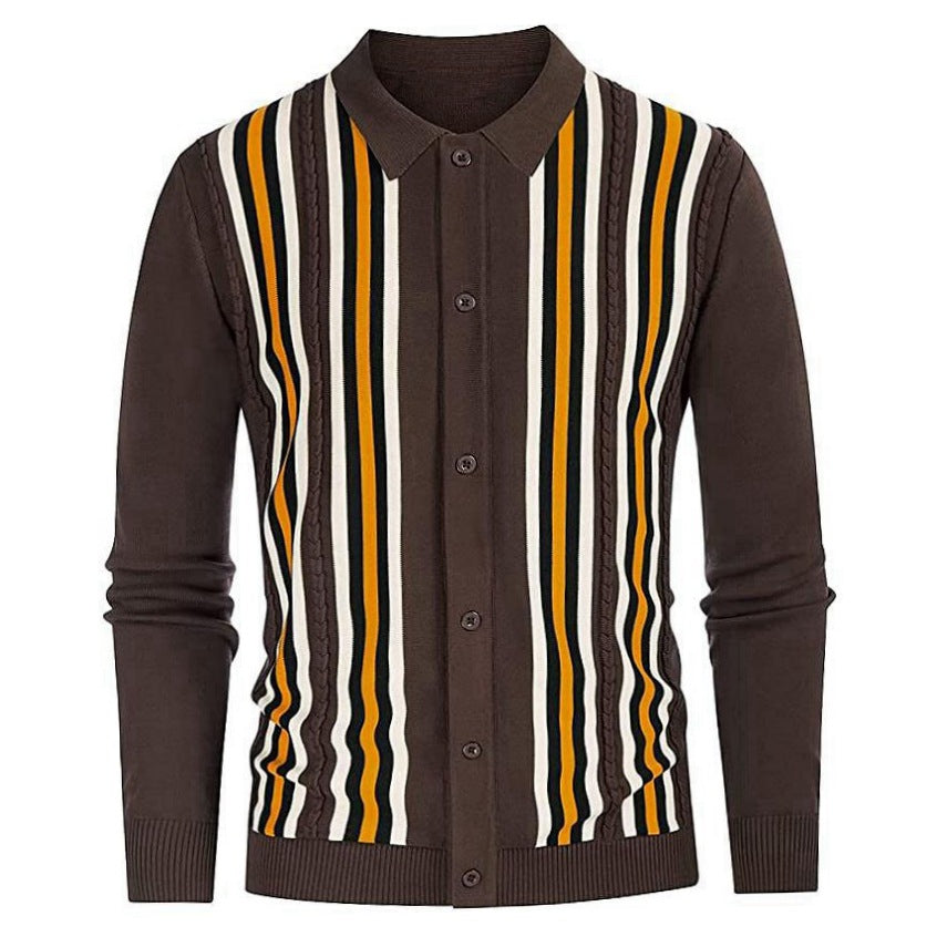 Men's Spring Thin Knitted Shirt For Business And Leisure