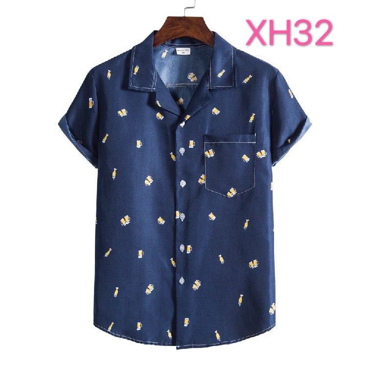 Casual Men's Shirt Hawaiian Beach Style Suit Collar Short Sleeve shirt