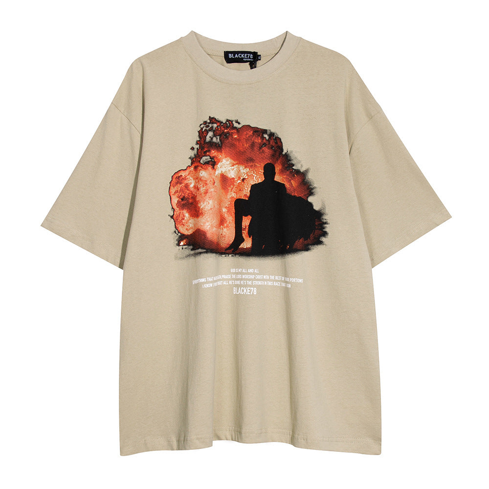 Shadow Flame Print Short Sleeve t-shirt