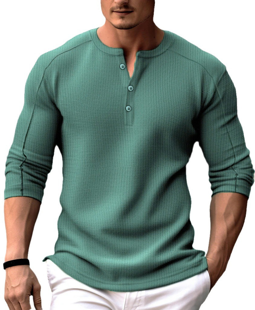 Men's Waffle Henry Collar T-shirt