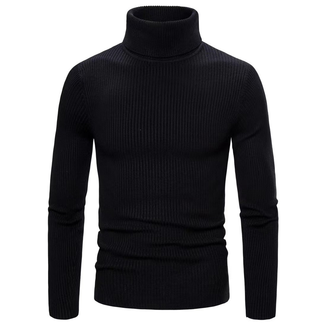 Maglione a collo alto slim fit tinta unita da uomo