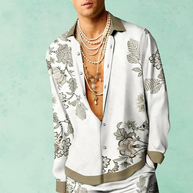 Printed Men's Long-sleeved Shirt