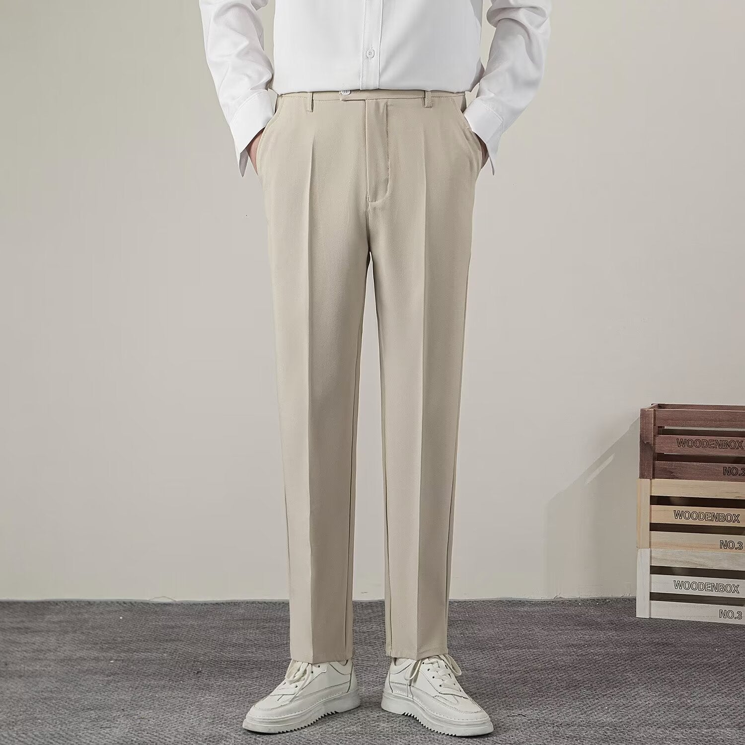 Men's Straight Casual Suit Pants