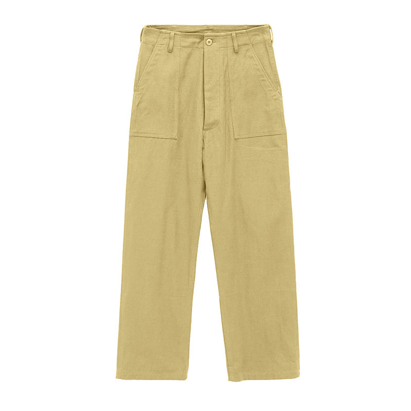 Men's Solid Color Retro Casual Pants