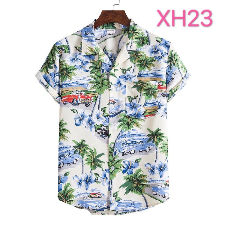 Casual Men's Shirt Hawaiian Beach Style Suit Collar Short Sleeve shirt