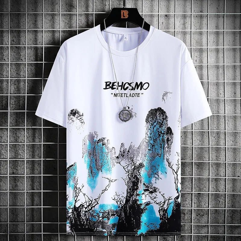 Short Sleeve Men's Ink Painting Graffiti Sports Breathable t-shirt